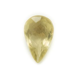 N12 - Cabochon Stone - Faceted Yellow Topaz Drop 17x10mm - 8741140019065 