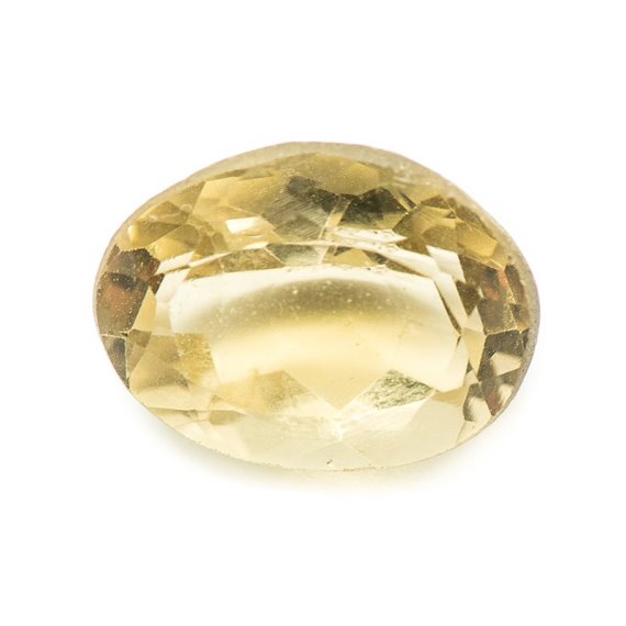 N21-3 - Cabochon Pierre - Topaze Jaune Facettée Ovale 11x9mm - 8741140019171 