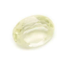N23 - Cabochon Stone - Oval Faceted Yellow Topaz 13x11mm - 8741140019225 