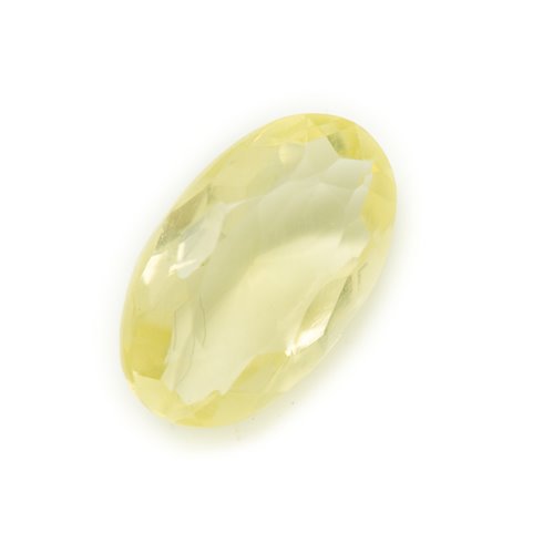 N32 - Cabochon Pierre - Topaze Jaune Facettée Ovale 22x14mm - 8741140019317 