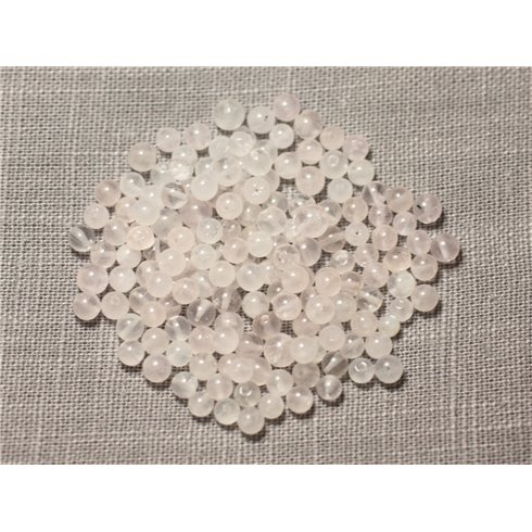 30pc - Perles de Pierre - Quartz Rose Boules 3-4mm - 8741140018761 