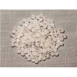 30pc - Cuentas de piedra - Bolas de cuarzo rosa 3-4mm - 8741140018761 