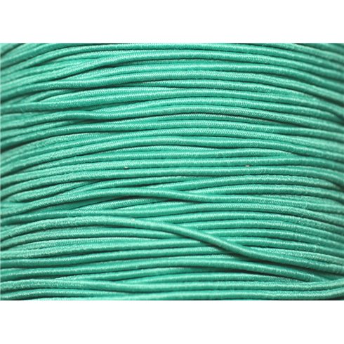 5 mètres - Fil Cordon Tissu Elastique 1mm Vert Turquoise Emeraude - 8741140018792 