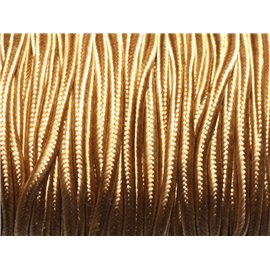 5 meter - Soutache satijnstof koorddraad 2,5 mm goudbeige karamel - 8741140018884 