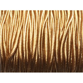 5 meters - Thread Cord Lanière Fabric Soutache Satin 2.5mm Beige Golden Caramel - 8741140018884 