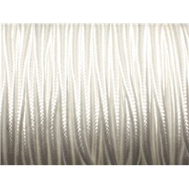 5 metri - Cordino in corda di tessuto satinato soutache 2,5 mm bianco - 8741140018938 