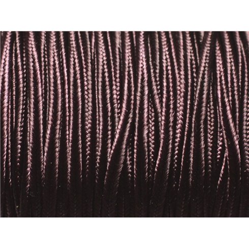 5 mètres - Fil Cordon Lanière Tissu Soutache Satin 2.5mm Marron Brun Café - 8741140018914 