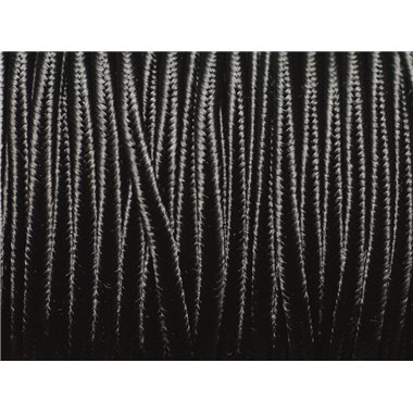 5 mètres - Fil Cordon Lanière Tissu Soutache Satin 2.5mm Noir - 8741140018907 