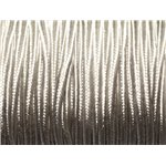 5 mètres - Fil Cordon Lanière Tissu Soutache Satin 2.5mm Gris clair perle écru argenté - 8741140018860 