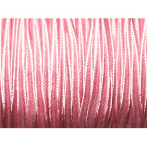 5 mètres - Fil Cordon Lanière Tissu Soutache Satin 2.5mm Rose clair bonbon pastel - 8741140018921 