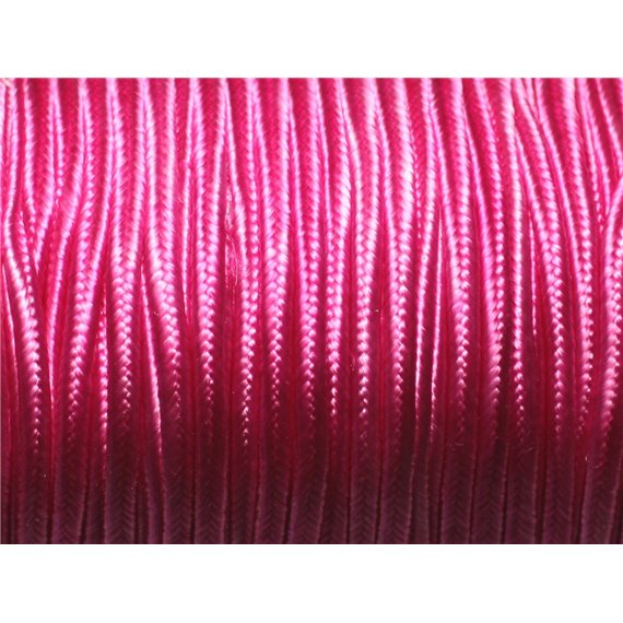 5 mètres - Fil Cordon Lanière Tissu Soutache Satin 2.5mm Rose Fuchsia - 8741140018853 