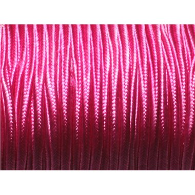 5 mètres - Fil Cordon Lanière Tissu Soutache Satin 2.5mm Rose Fuchsia - 8741140018853 