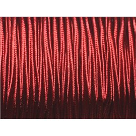 5 Meter - Fadenschnur Lanière Stoff Soutache Satin 2,5mm Rot Bordeaux - 8741140018891 