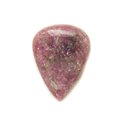 N3 - Cabochon Pierre - Lépidolite violet rose Goutte 32x24mm - 8741140017931 