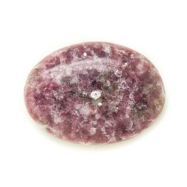 N10 - Cabochon Stein - Pink lila Lepidolith Oval 34x25mm - 8741140018006 