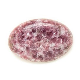 N13 - Cabochon Pierre - Lépidolite violet rose Ovale 35x23mm - 8741140018037 