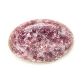 N13 - Cabochon Stein - Pink lila Lepidolith Oval 35x23mm - 8741140018037 