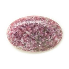N17 - Piedra Cabujón - Óvalo de Lepidolita Rosa púrpura 39x26mm - 8741140018075 