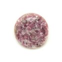 N21 - Cabochon Pierre - Lépidolite violet rose Rond 27mm - 8741140018112 