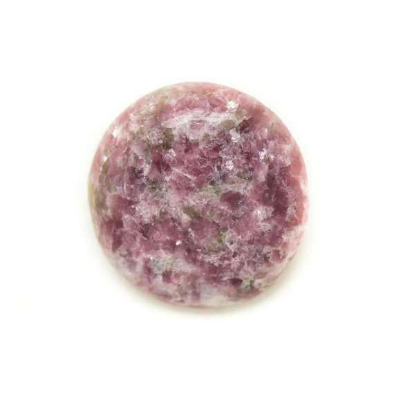 N21 - Cabochon Pierre - Lépidolite violet rose Rond 27mm - 8741140018112 