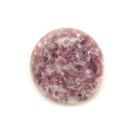 N21 - Cabochon Pierre - Lepidolite viola rosa Rotondo 27mm - 8741140018112 