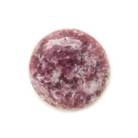 N22 - Cabochon Pierre - Lepidolite viola rosa Rotondo 29mm - 8741140018129 
