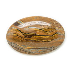 N4 - Pietra Cabochon - Ovale in ferro con occhio di tigre 38x25 mm - 8741140018198 