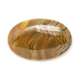 N7 - Pietra cabochon - Ovale in ferro con occhio di tigre 36 x 24 mm - 8741140018228 