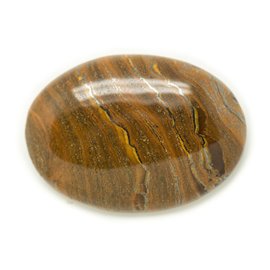 N10 - Pietra cabochon - Ovale in ferro con occhio di tigre 38x24mm - 8741140018259 