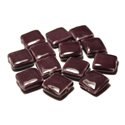 5pc - Perles Céramique Porcelaine Carrés 16-18mm Violet Prune - 8741140017092 