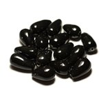 6pc - Perles Céramique Porcelaine Gouttes 21mm Noir - 8741140017221 