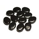 4pc - Perles Céramique Porcelaine Ovales 20-22mm Noir - 8741140017528 