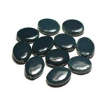 4pc - Perles Céramique Porcelaine Ovales 20-22mm Bleu Vert Paon Canard Pétrole - 8741140017542 