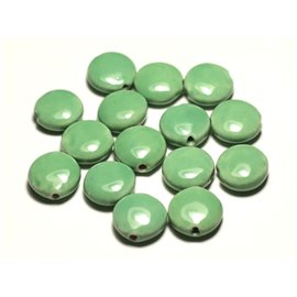 4-delig - Porselein Keramiek Kralen Paletten 16mm Groen Turquoise Appel Munt - 8741140017641 