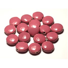 4pc - Porcelain Ceramic Beads Palets 16mm Pink Coral Peach - 8741140017733 