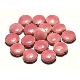 4pc - Porcelain Ceramic Beads 16mm Palets Light Pink Peach Coral - 8741140017740 
