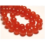8pc - Perles de Pierre - Jade Boules 12mm Orange - 8741140016699 