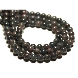 20pc - Stone Beads - Jade Balls 6mm Khaki Green Plum Grey - 8741140016736 