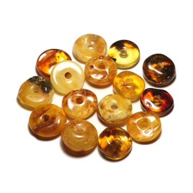 1pc - Pendentif Ambre naturelle Baltique Donut Pi 15-22mm - 8741140016972