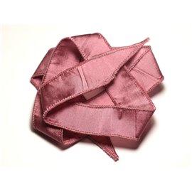 Hand-dyed Silk Ribbon Necklace 66 x 2.5cm Old Pink SILK193 - 8741140017016 