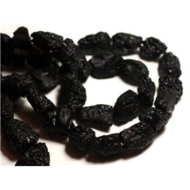 1pc - Stone Bead - Black meteorite 18-30mm - 8741140015814 