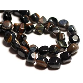 10pc - Stone Beads - Tiger Eye Iron and Falcon Nuggets 6-10mm - 8741140015876 