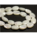 4pc - Perles Nacre blanche naturelle irisée Ovales 14x10mm - 8741140015838 4pc - Perles Nacre blanche naturelle irisée Ovales 14x10mm - 8741140015838