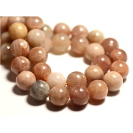 5pc - Sunstone Pearls Balls 10mm blanco gris rosa naranja iridiscente - 8741140015937