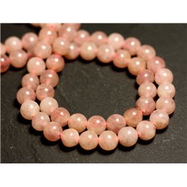 10pz - Perline di pietra - Sfere di quarzo rosa ematite 4mm - 8741140015944 