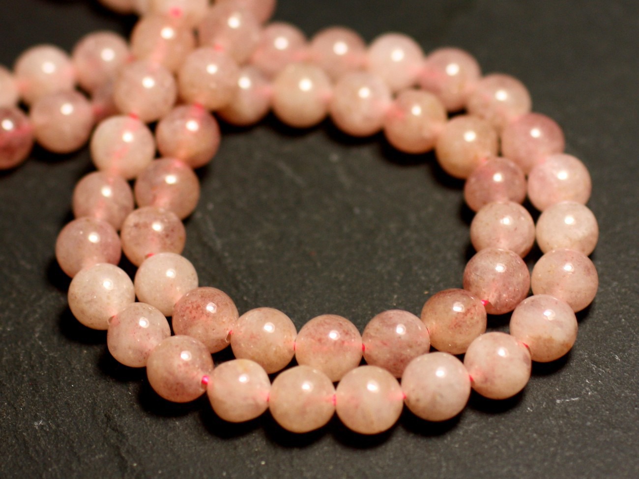 10pc - Perles de Pierre - Quartz Hématite Hématoide Rose Boules 4mm -  8741140015944 