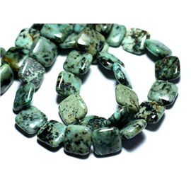 4pc - Perline di pietra - Quadrati naturali di turchese africano 12 mm - 8741140016019 
