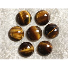 1pc - Cabochon in pietra tonda con occhio di tigre 20 mm - 4558550036704 