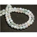 20pc - Perles de Pierre - Agate Boules facettées 4mm blanc bleu clair turquoise -  8741140015517 