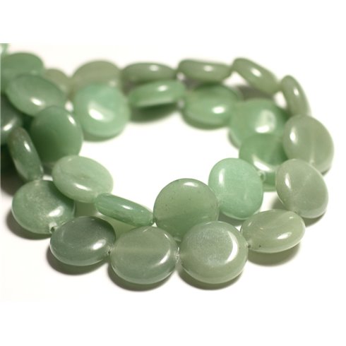 2pc - Perles de Pierre - Aventurine Verte Palets 16mm - 8741140015548 